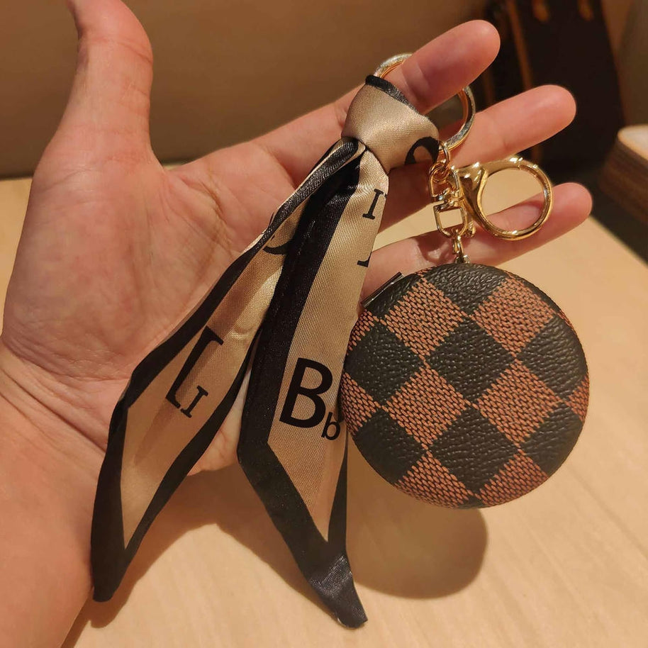 Vintage Leather Pouch | Keychain Bag | Face Mirror Holr