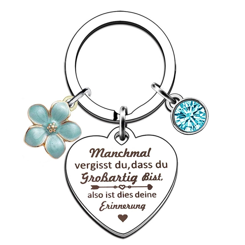 Cherry Bloom Keychain | Steel Round Engrave | Birthday