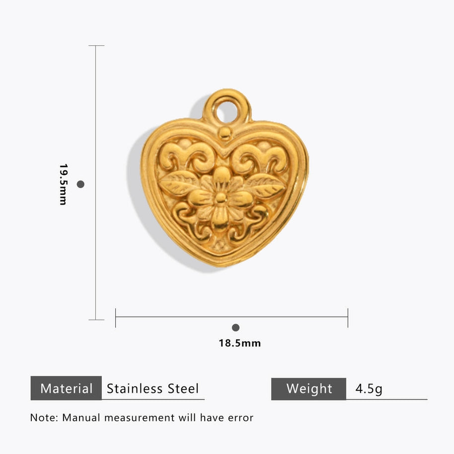 DIY Heart Bug Sun Charm Steel 18K Gold Plated JXCY1631-2406