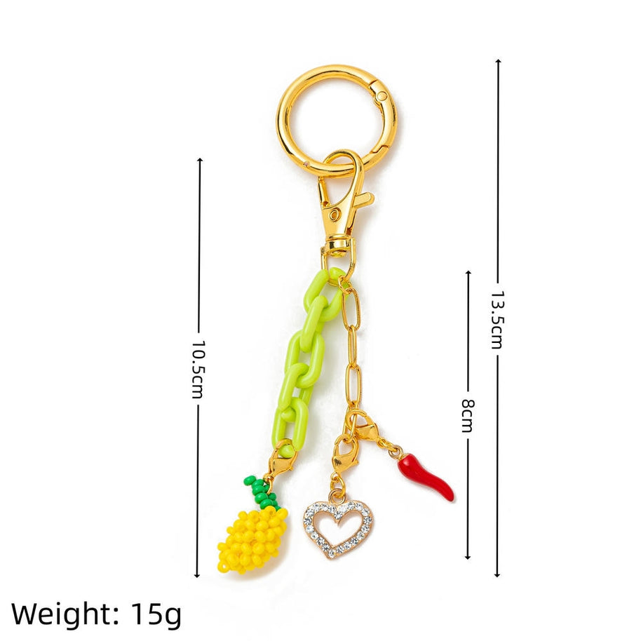 Bee Fruit Keychain Pendants Cute Charms for Bags JX250712Q02