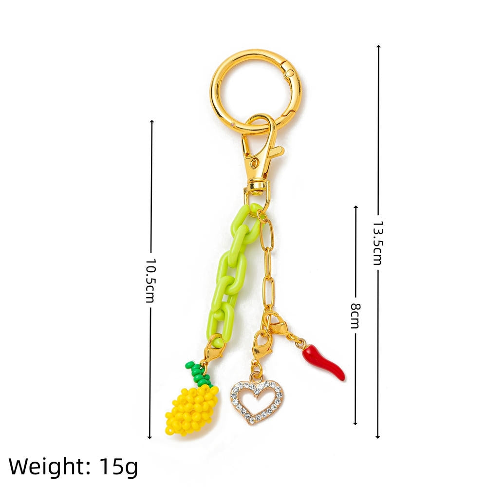 Bee Fruit Keychain Pendants Cute Charms for Bags JX250712Q02