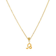 12 Zodiac Sign Charm Pendant Steel 18K Gold Tarnish Resistant