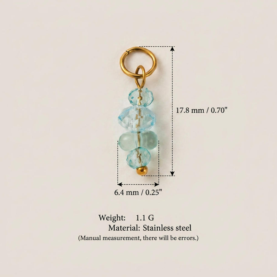 Vintage Gemstone Crystal Stainless Steel DIY Pendants Charm