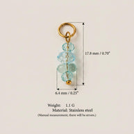 Vintage Gemstone Crystal Stainless Steel DIY Pendants Charm