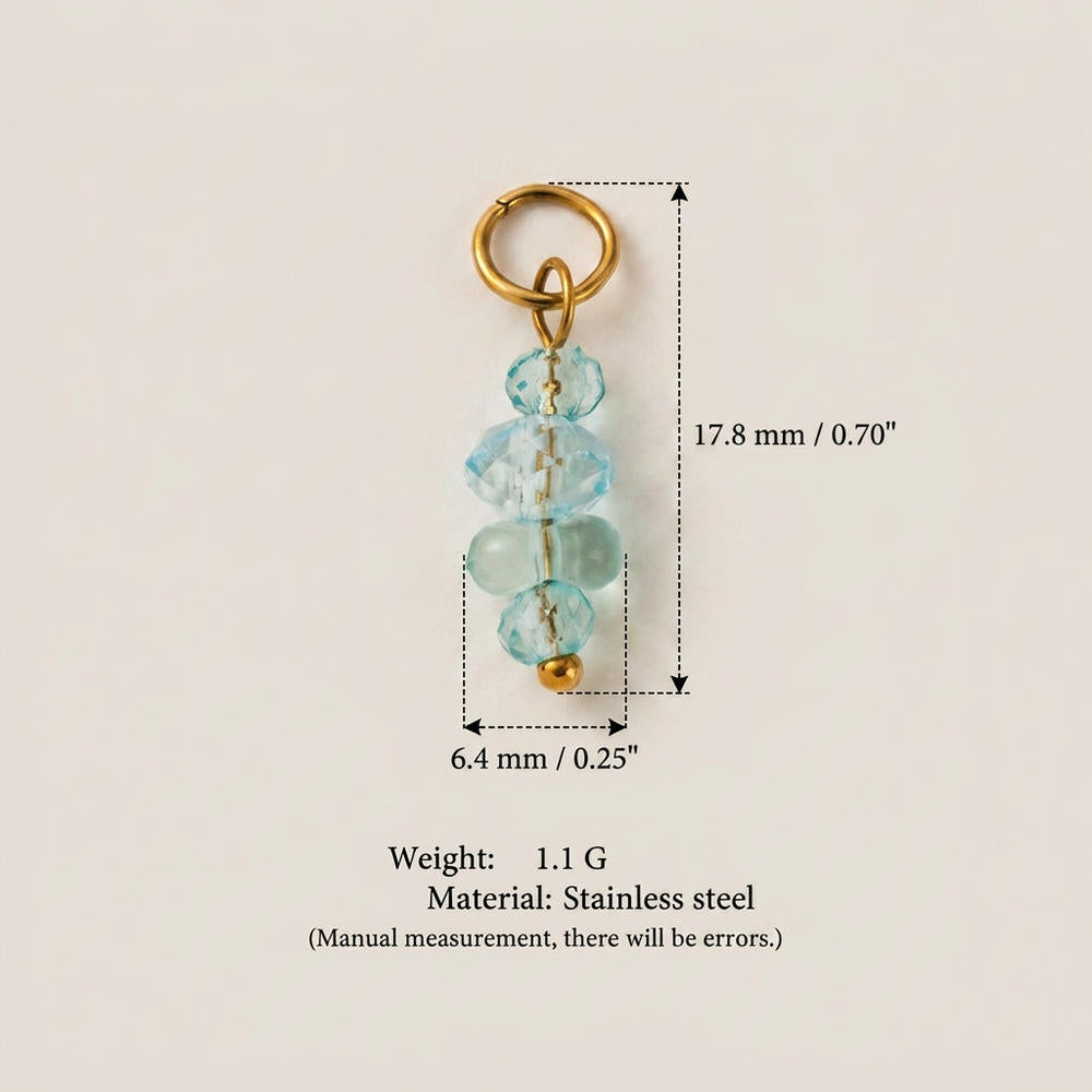 Vintage Gemstone Crystal Stainless Steel DIY Pendants Charm