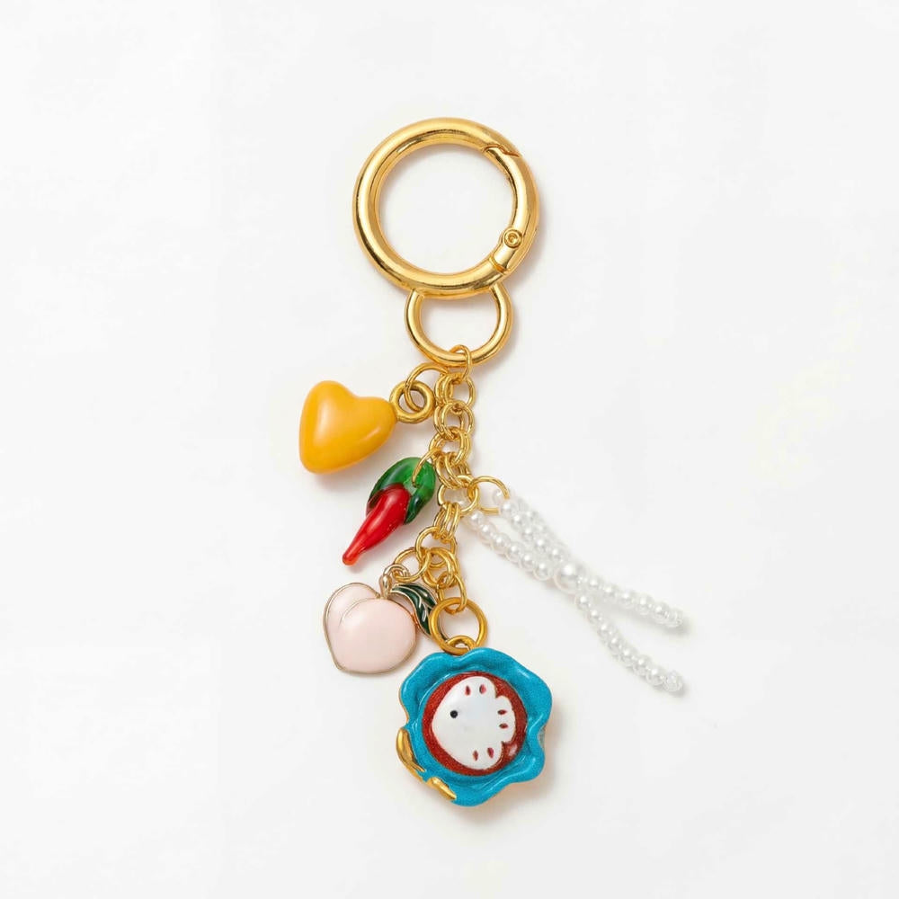 Copper 18K Gold Plated DIY Trendy Keychains Bag Charm