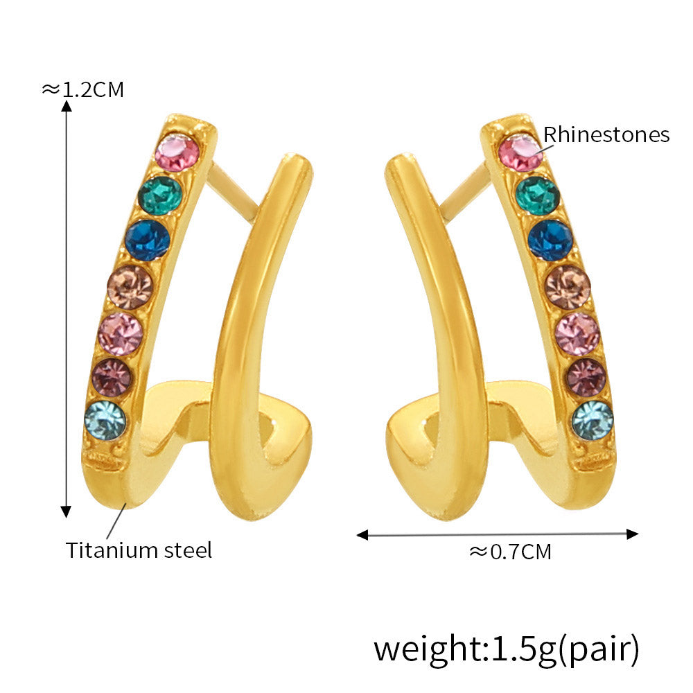 Two Row C Stud Earring JMF1620
