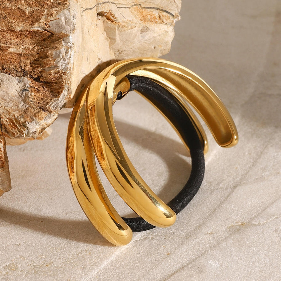 Cross Hair Tie Stainless Steel Ponytail Band JXH2408012