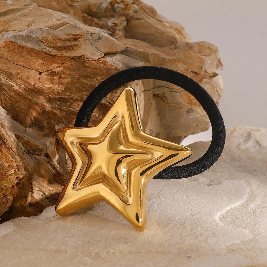 Star Hair Tie Stainless Steel Ponytail Band JXH2408014