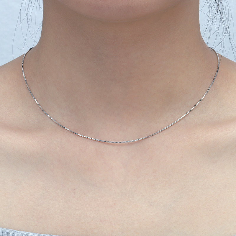 0.75mm Sterling Silver Box Chain Necklace