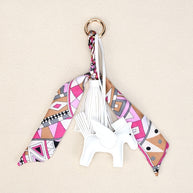 Pegasus Keychain | Leather Tassel Scarf Charm for Bag & Car