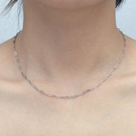 Silver Paperclip Chain Necklace