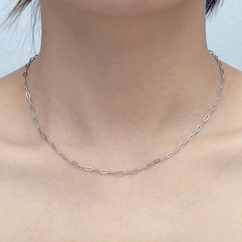 Silver Paperclip Chain Necklace
