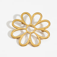 Oversized Floral Brooch | Stainless Steel Statement Pin