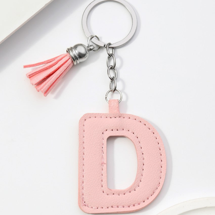 Letter Keychain | PU Leather Tael | Alphabet Charm