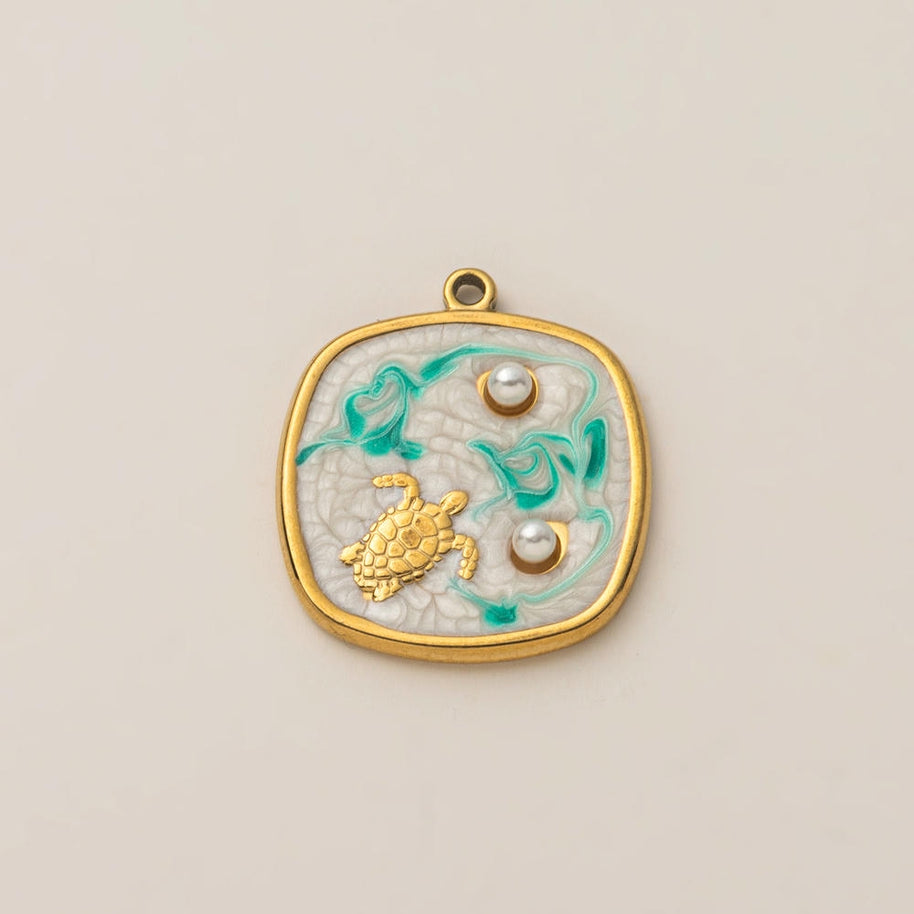Fashion Ocean Animal Pendant Steel 18K Gold Plated JX252504GK
