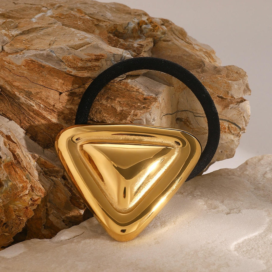 Geometric Triangle Hair Tie Stainless Steel Band JXH2408009