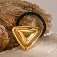 Geometric Triangle Hair Tie Stainless Steel Band JXH2408009