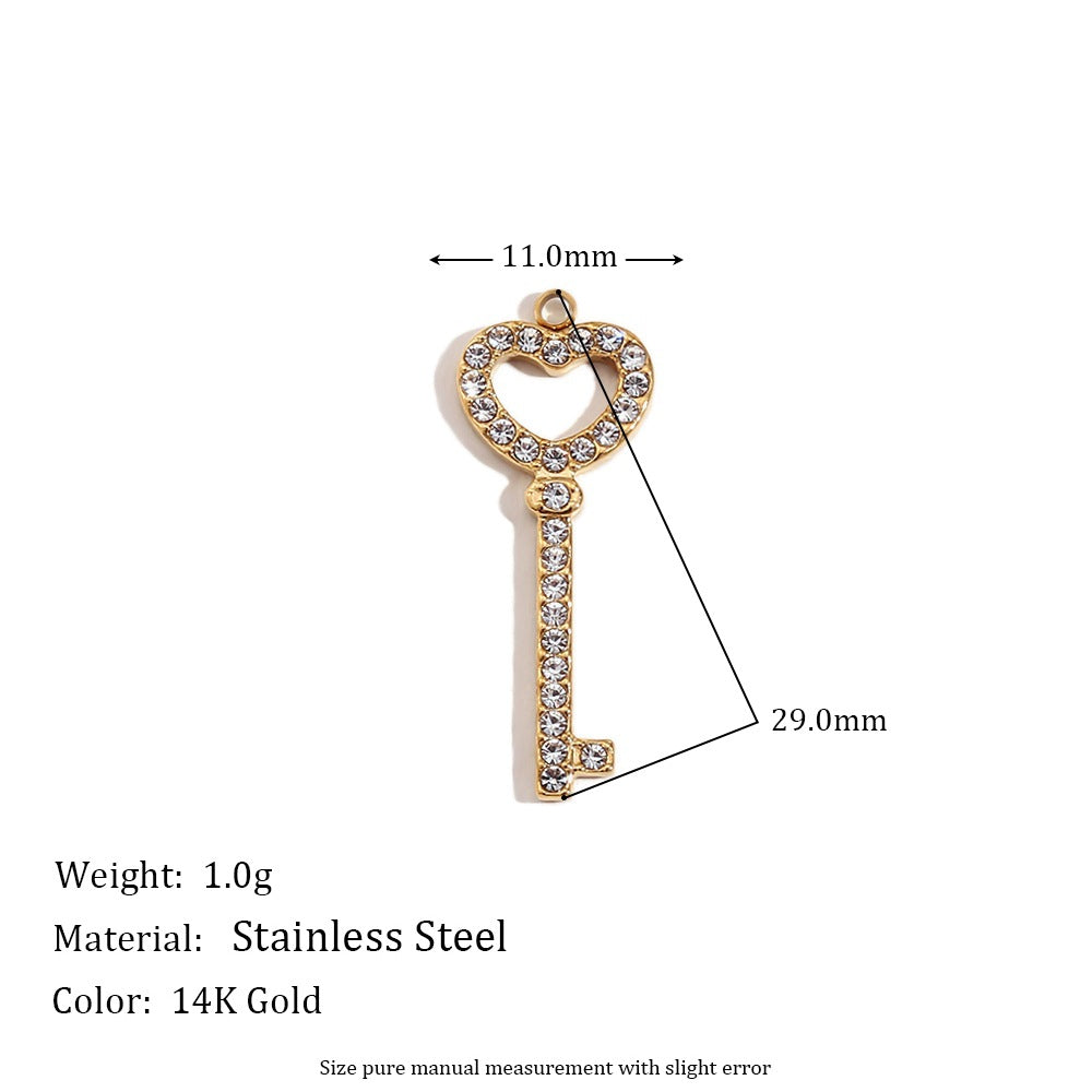 Minimalist Heart Shape Pendant Steel 14K Gold Plated Women