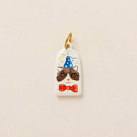 European Cartoon Sea Grass Enamel Pendant 18K Gold Plated