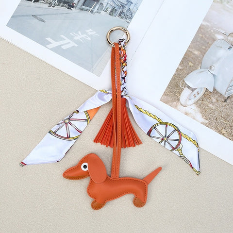 Dachshund Keychain | Korean Style Tassel Charm for Bags