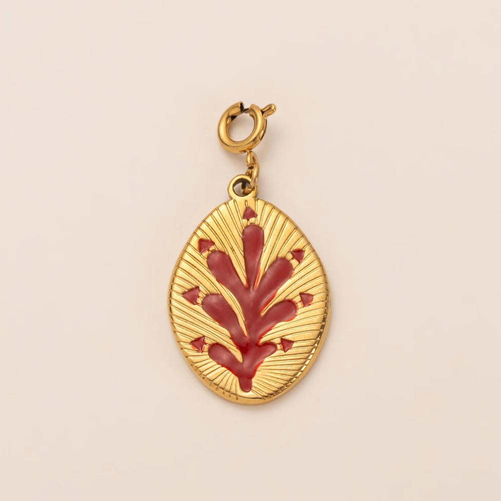 Ocean Series Print Pendant Steel 18K Gold Plated DIY