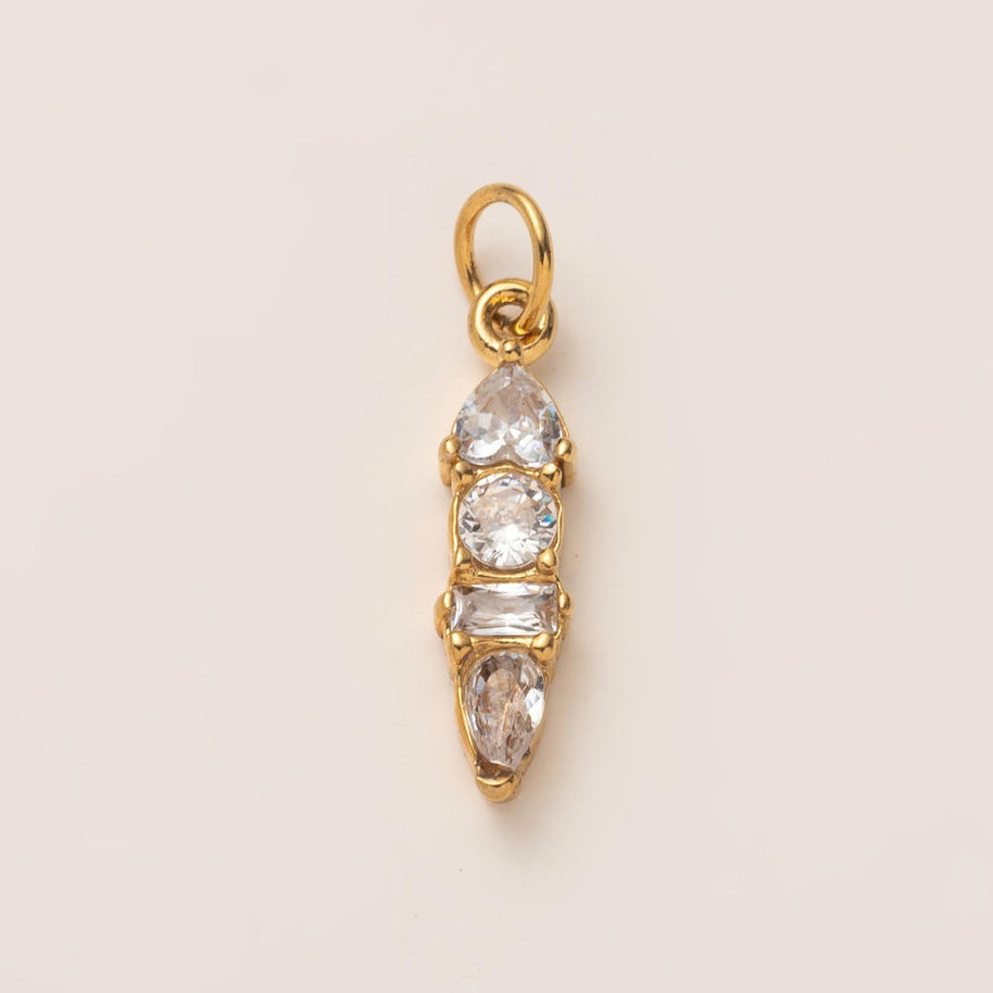 DIY 12 Months Birthstone Zircon Pendant 18K Gold JX24111602M