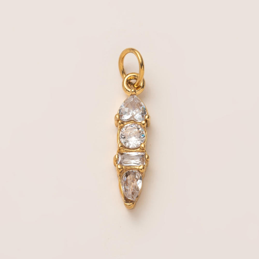 DIY 12 Months Birthstone Zircon Pendant 18K Gold JX24111602M