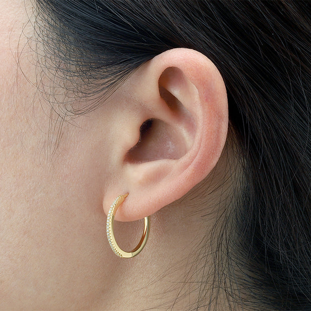 Medium Pave Huggie Hoop