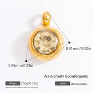 6mm Birthstone Single Pendant Steel Necklace Charm JXPJ91627A