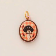 Colorful Pumpkin Bird Enamel Pendant 18K Gold Plated Women