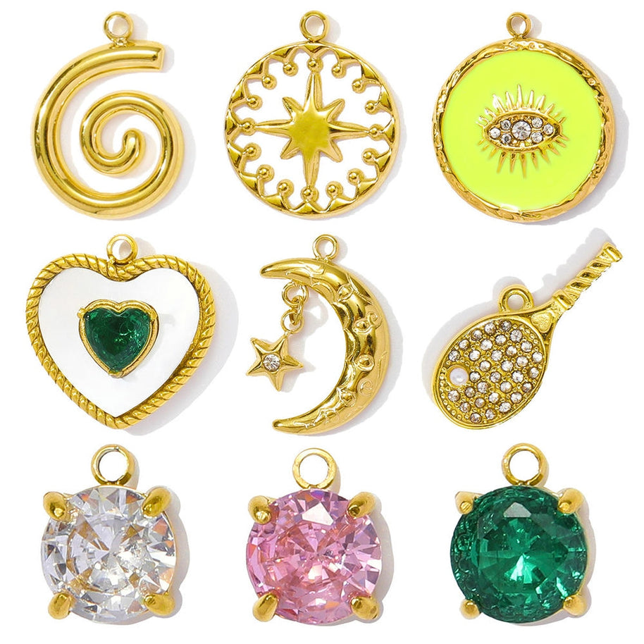 Tennis Racket Pendant | Sporty Chic Love Moon Star Charm