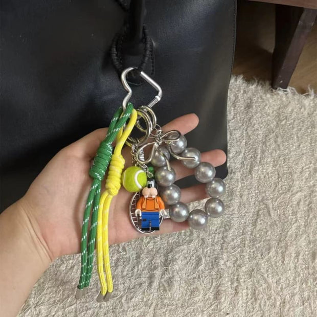 Baseball Couple Braided Rope Bag Charm JYW1230