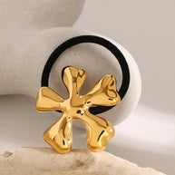 Flower Hair Tie Stainless Steel Scrunchie JXH2406017