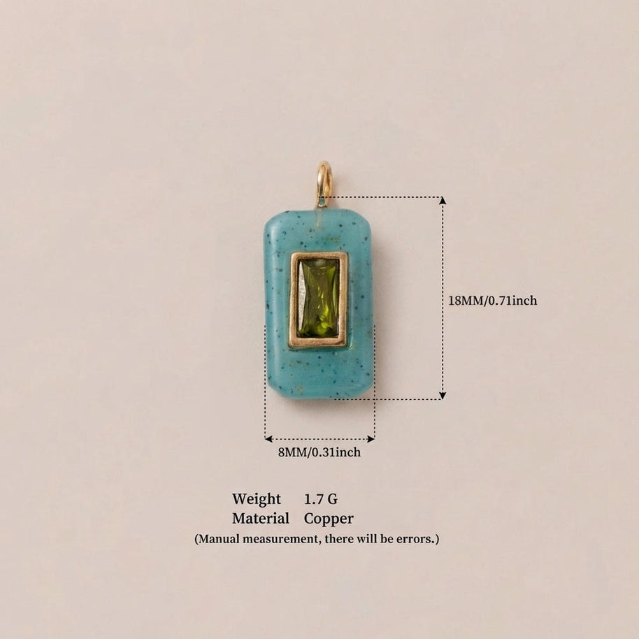 Glass Zircon DIY Pendants Dopamine Colorful Birthstone Charm