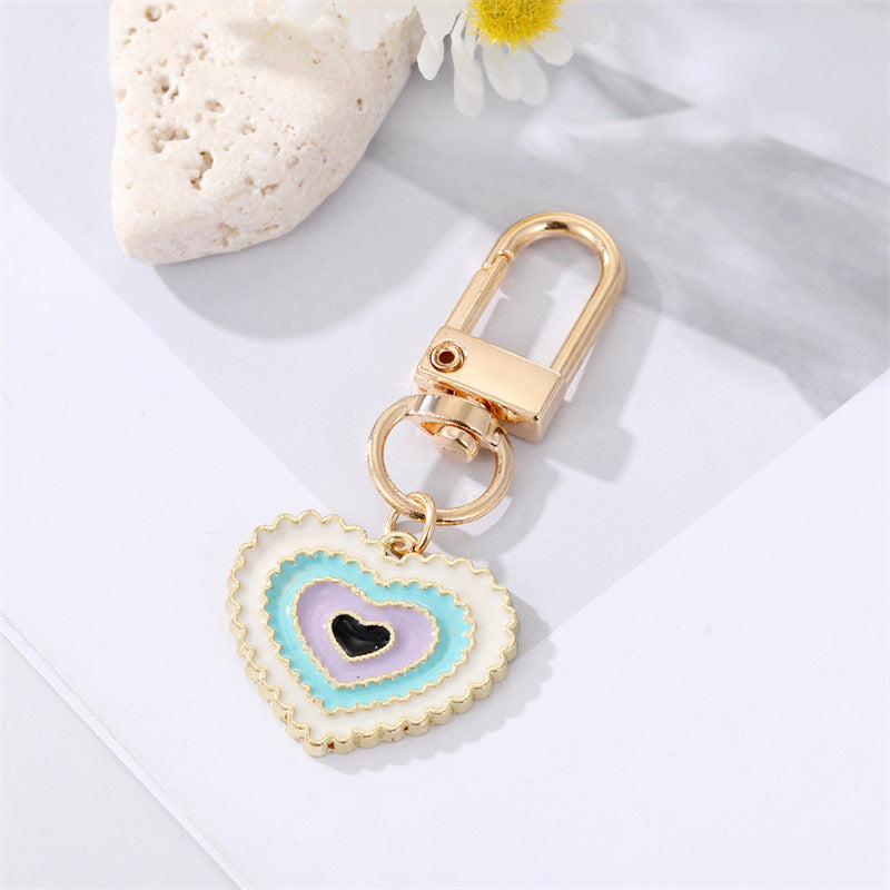 Evil Eye Keychain | Colorful Drop Charm | Heart Shape