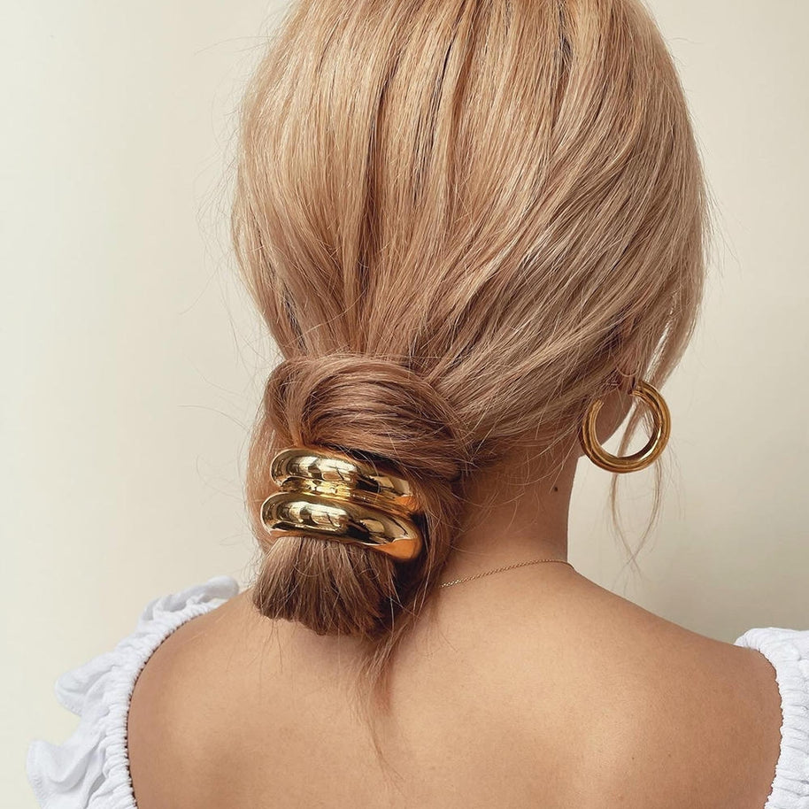 Metal Hair Tie Minimalist Ponytail Holder JXH2403004
