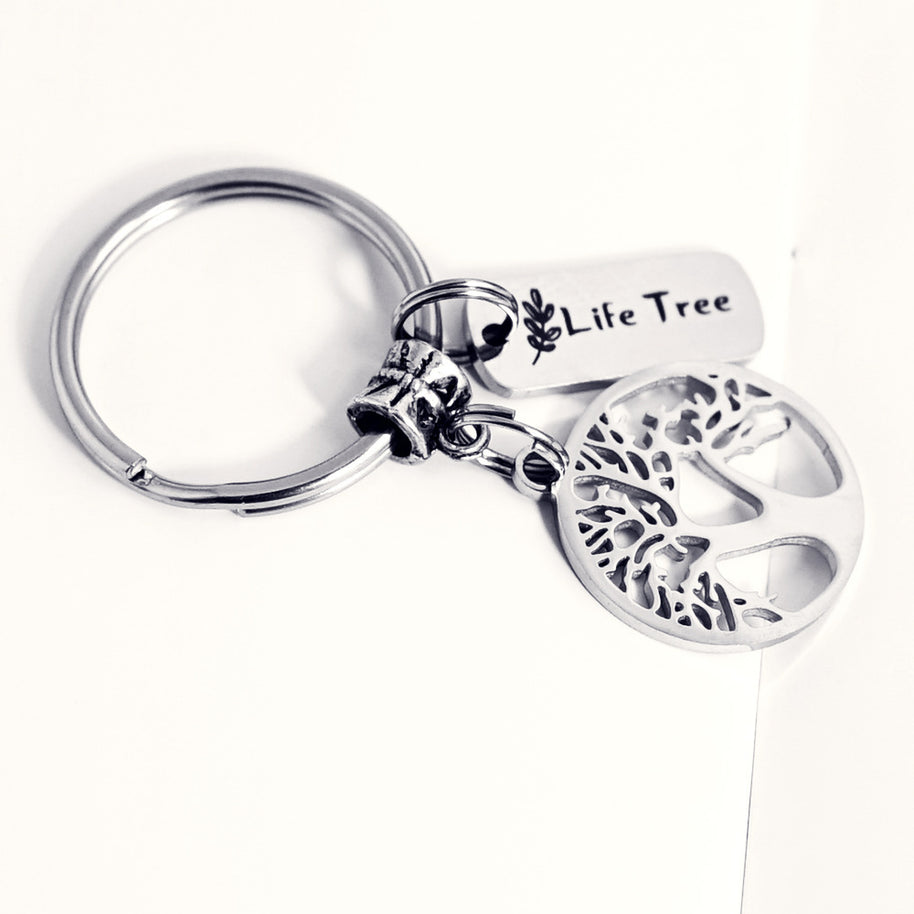 Life Tree Keychain | Titanium Steel Engrave | Nature Gift