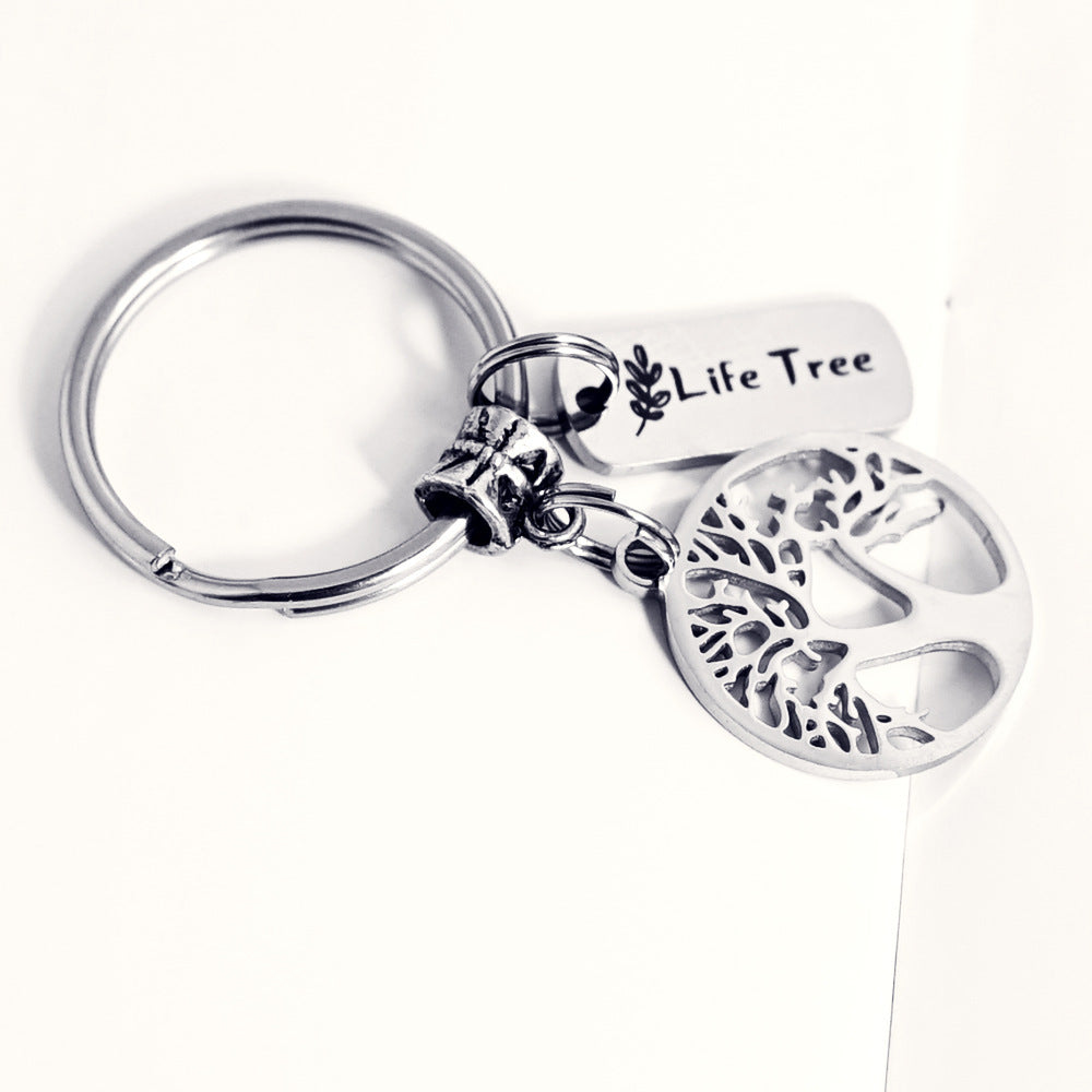 Life Tree Keychain | Titanium Steel Engrave | Nature Gift