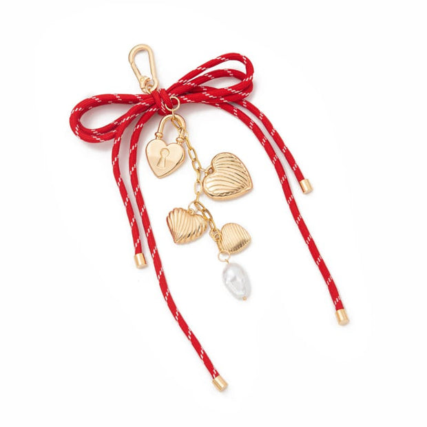 Multi Heart Charm Bow Bagpack Keychain JJXNK250803U