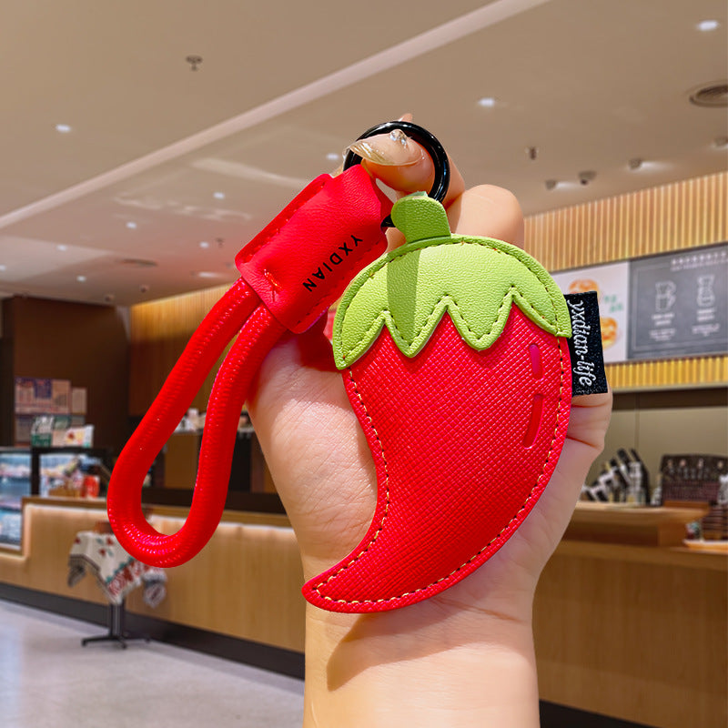 Carrot Keychain | Leather Vegetable Charm | Cute Gift