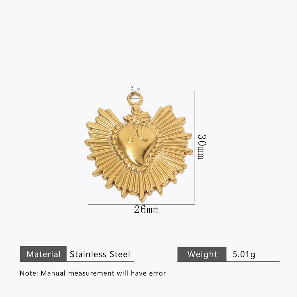 DIY Heart Pendant Steel 18K Gold Plated Handmade Jewelry