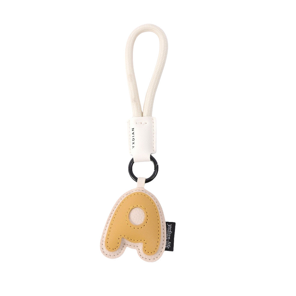 Letter Keychain | Leather Alphabet Charm | Dopamine Style