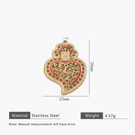 Retro Gold Heart Pendant Steel 18K Gold Plated Multi Style