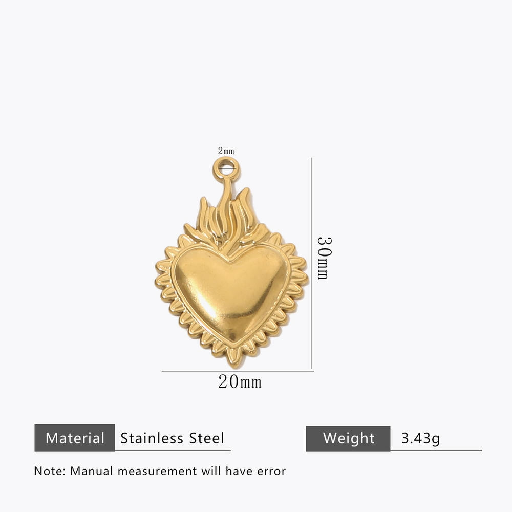 DIY Heart Pendant Steel 18K Gold Plated Handmade Jewelry