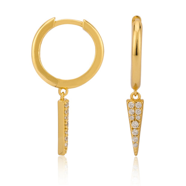 Quality Huggie Triangle Dangle Earrings