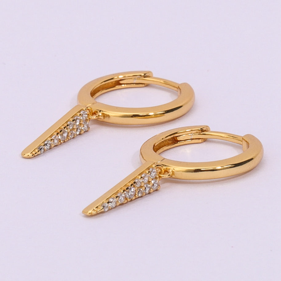 Quality Huggie Triangle Dangle Earrings