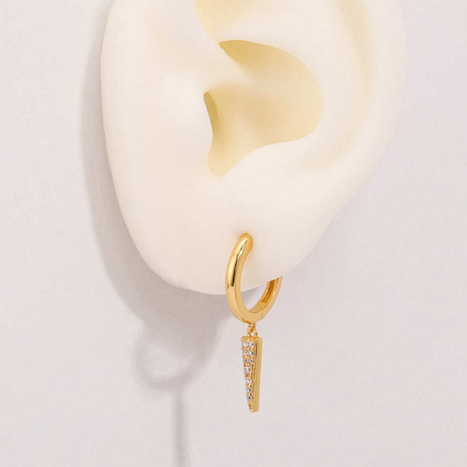 Quality Huggie Triangle Dangle Earrings