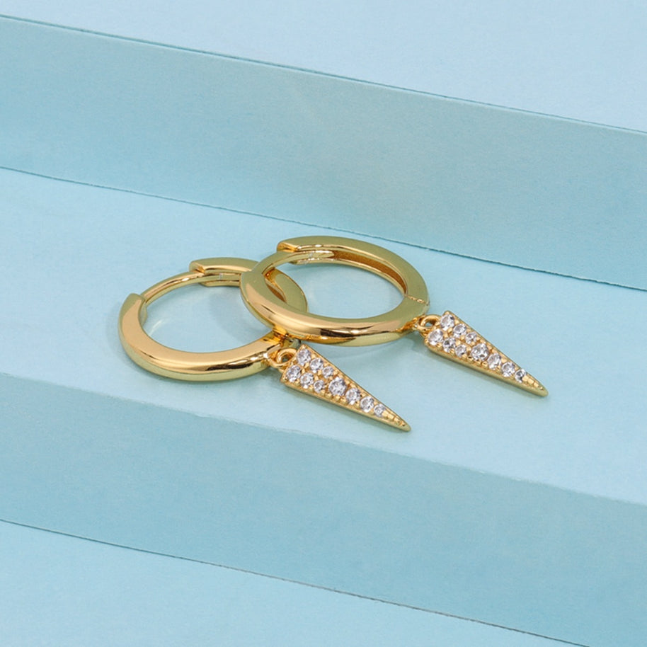 Quality Huggie Triangle Dangle Earrings
