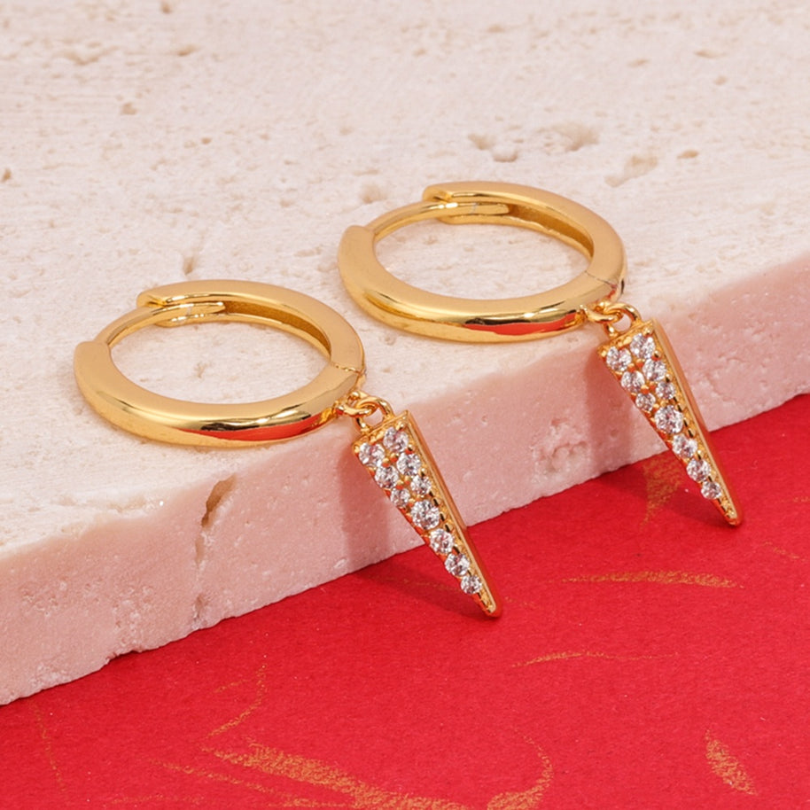 Quality Huggie Triangle Dangle Earrings
